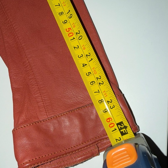 Jakett...etc. Washed Leather Button Front Jacket in Rust - Size Small - Picture 10 of 11